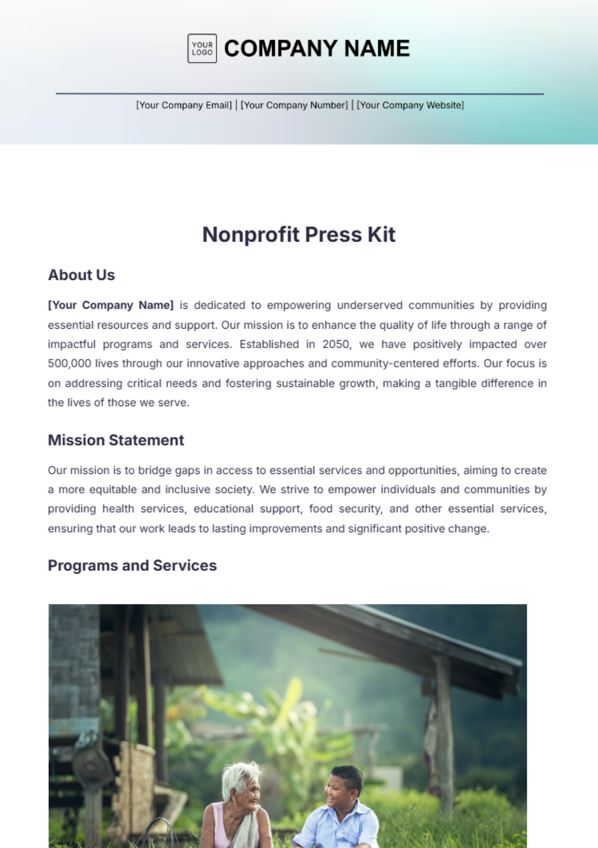 Nonprofit Press Kit Template - Edit Online & Download