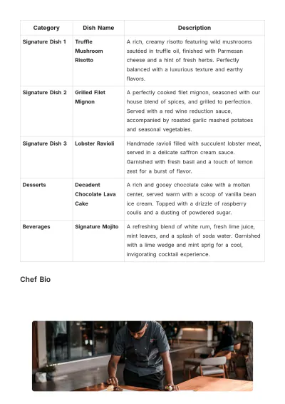 Free Restaurant Press Kit Template to Edit Online