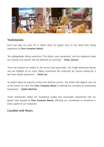 Free Restaurant Press Kit Template to Edit Online