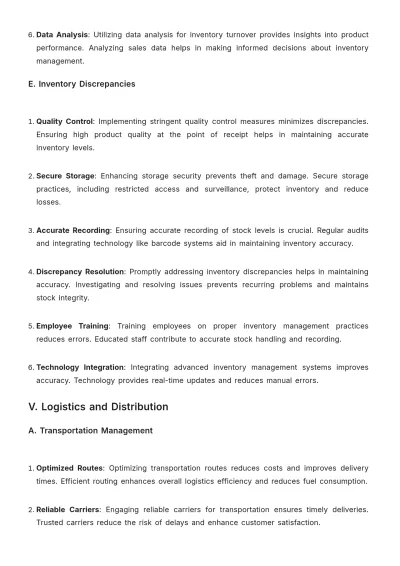 Free Grocery Store Supply Chain Guideline Template to Edit Online