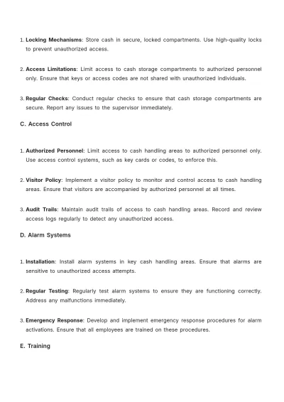 Free Grocery Store Cash Handling Guideline Template to Edit Online