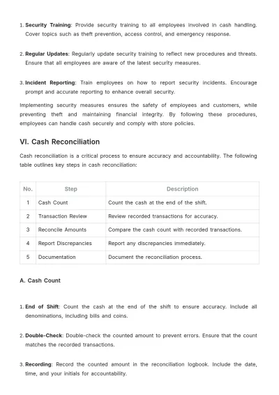 Free Grocery Store Cash Handling Guideline Template to Edit Online