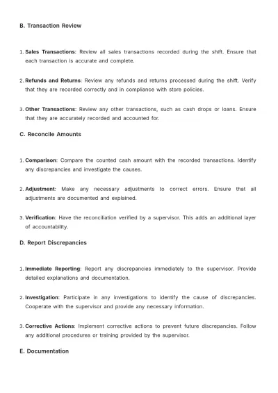 Free Grocery Store Cash Handling Guideline Template to Edit Online