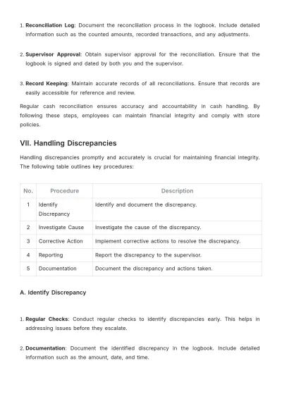 Free Grocery Store Cash Handling Guideline Template to Edit Online