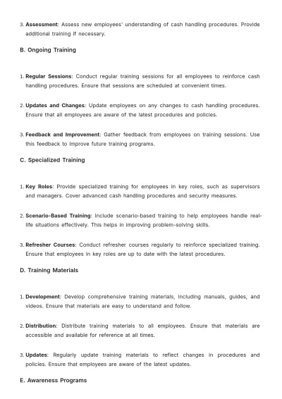 Free Grocery Store Cash Handling Guideline Template to Edit Online