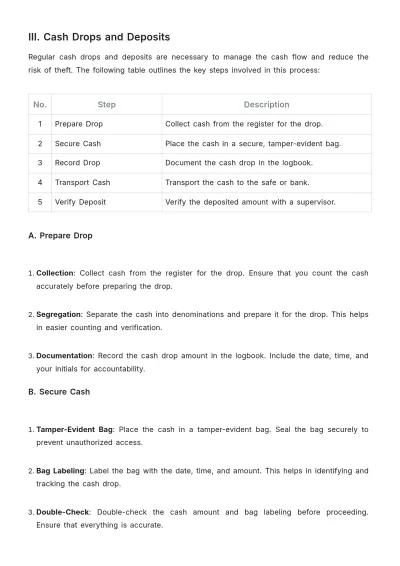 Free Grocery Store Cash Handling Guideline Template to Edit Online