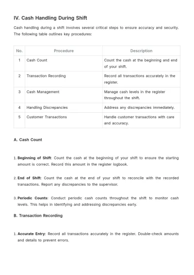 Free Grocery Store Cash Handling Guideline Template to Edit Online
