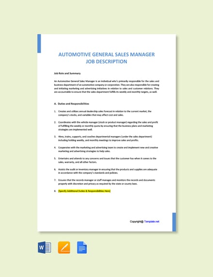 Automotive General Sales Manager Job Description : 67 Cool Image Of Sample Resume for Sales Manager In Fmcg ... : Our company is looking for a automotive general sales manager to join our team.