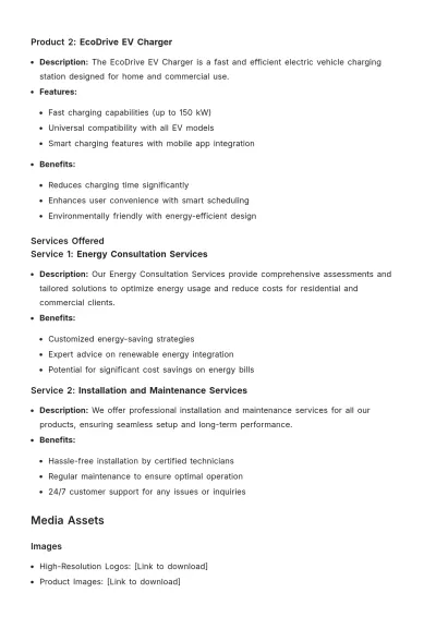 Free Company Press Kit Template to Edit Online