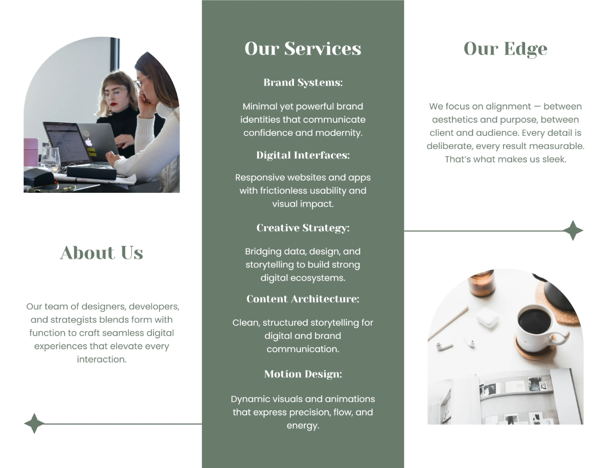 Free Sleek Pamphlet Template to Edit Online