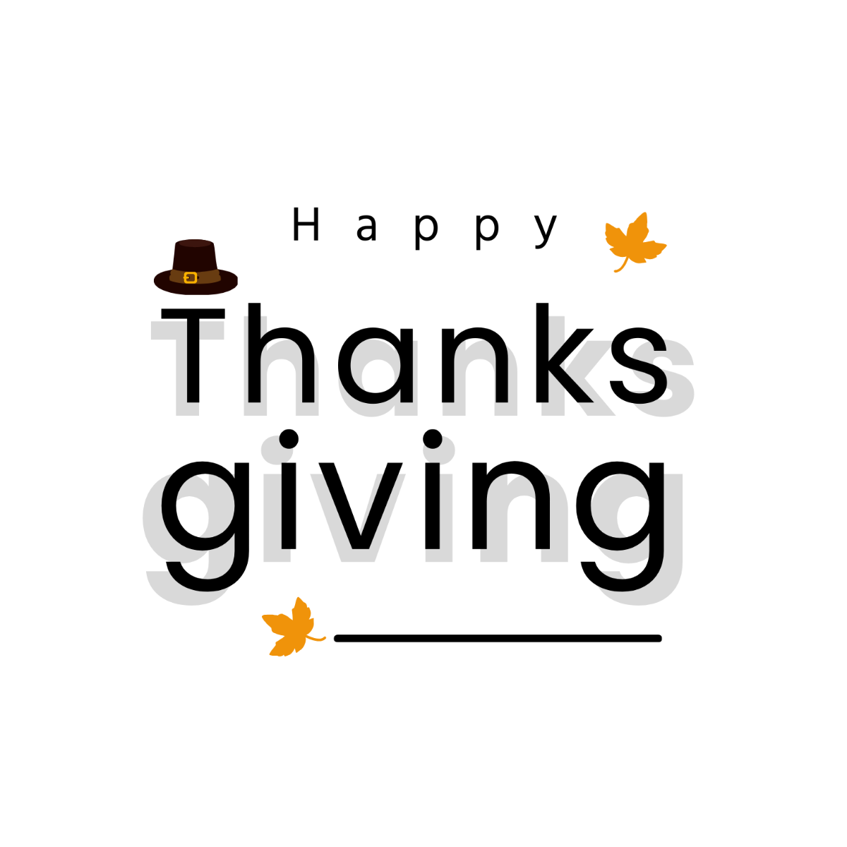 Sleek Happy Thanksgiving Text - Edit-Online | Template.net