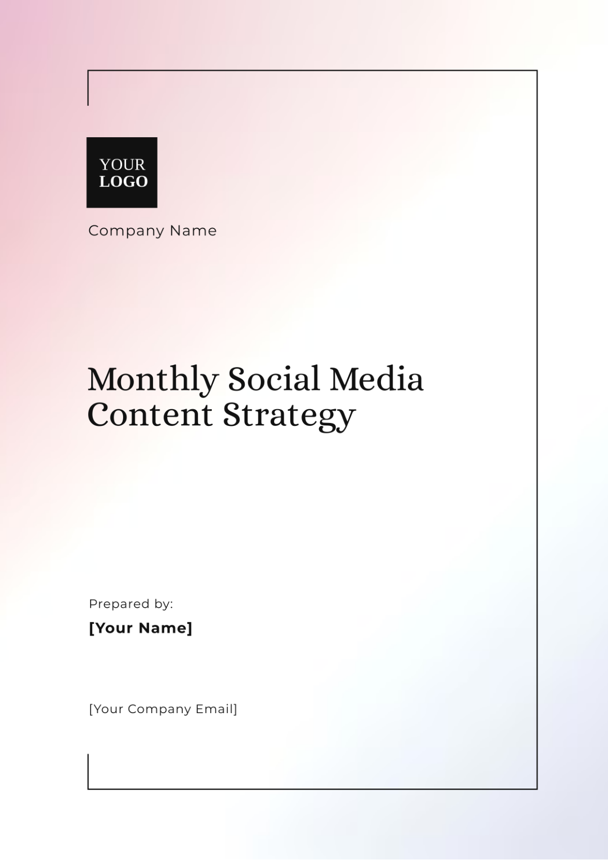 Monthly Social Media Content Strategy Template - Edit Online & Download