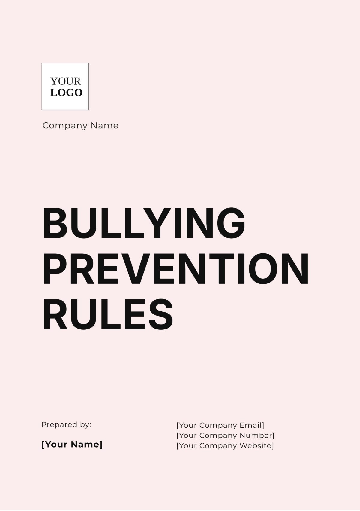 Bullying Prevention Rules Template - Edit Online & Download