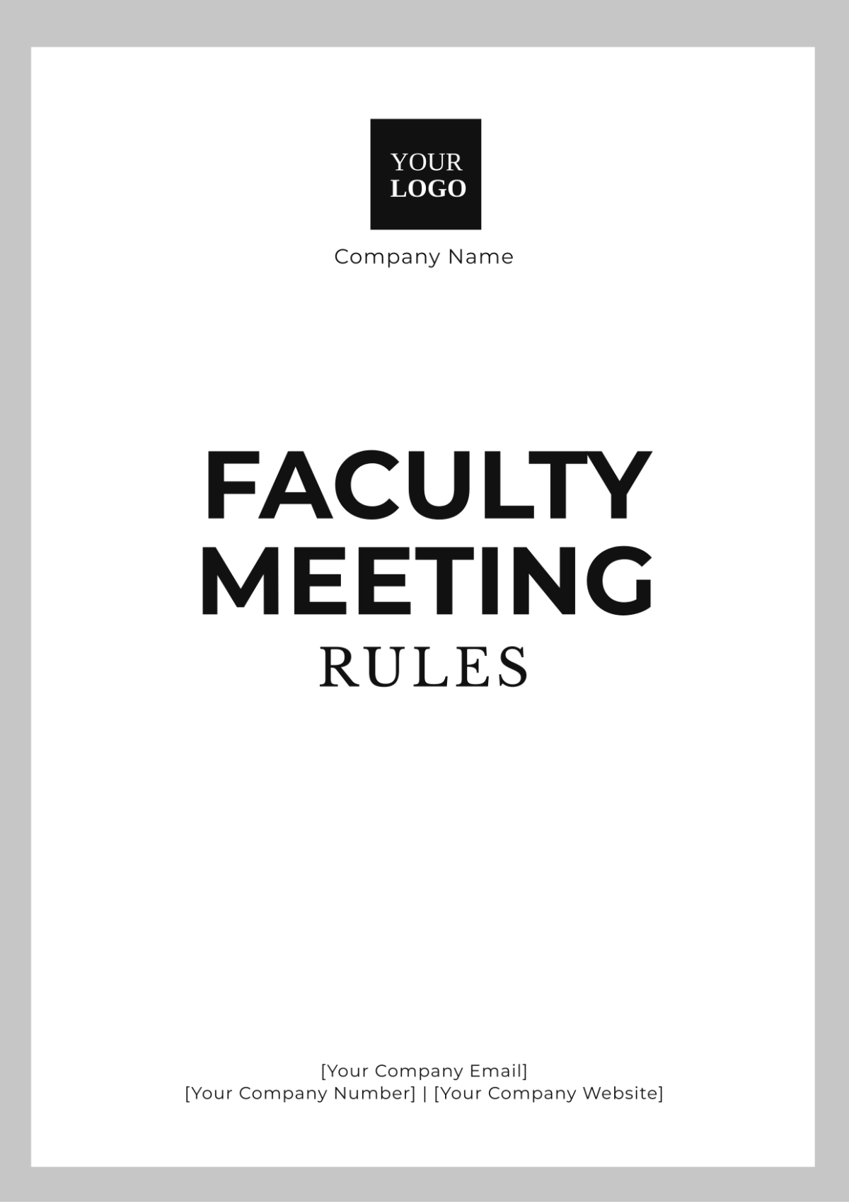 Faculty Meeting Rules Template - Edit Online & Download