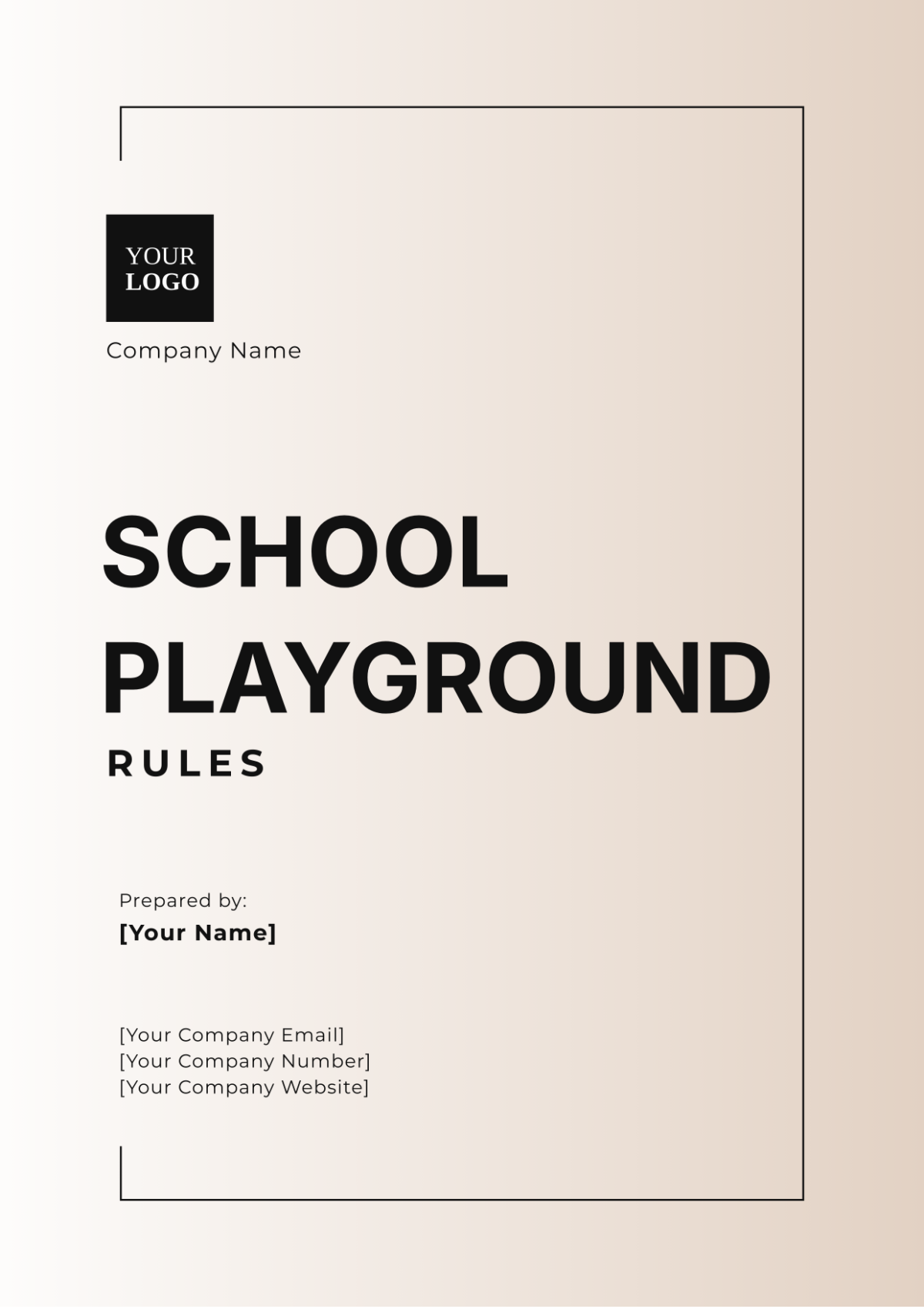 School Playground Rules Template - Edit Online & Download