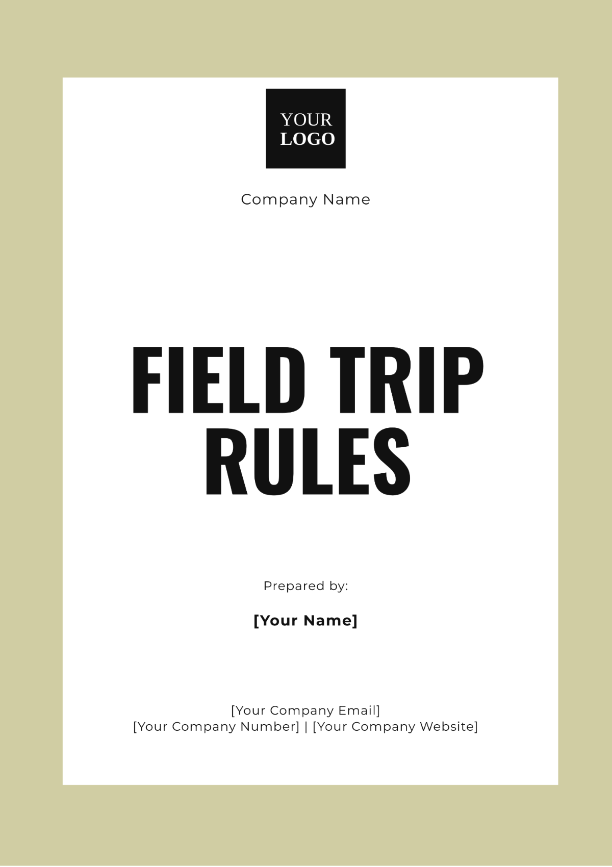 Field Trip Rules Template - Edit Online & Download