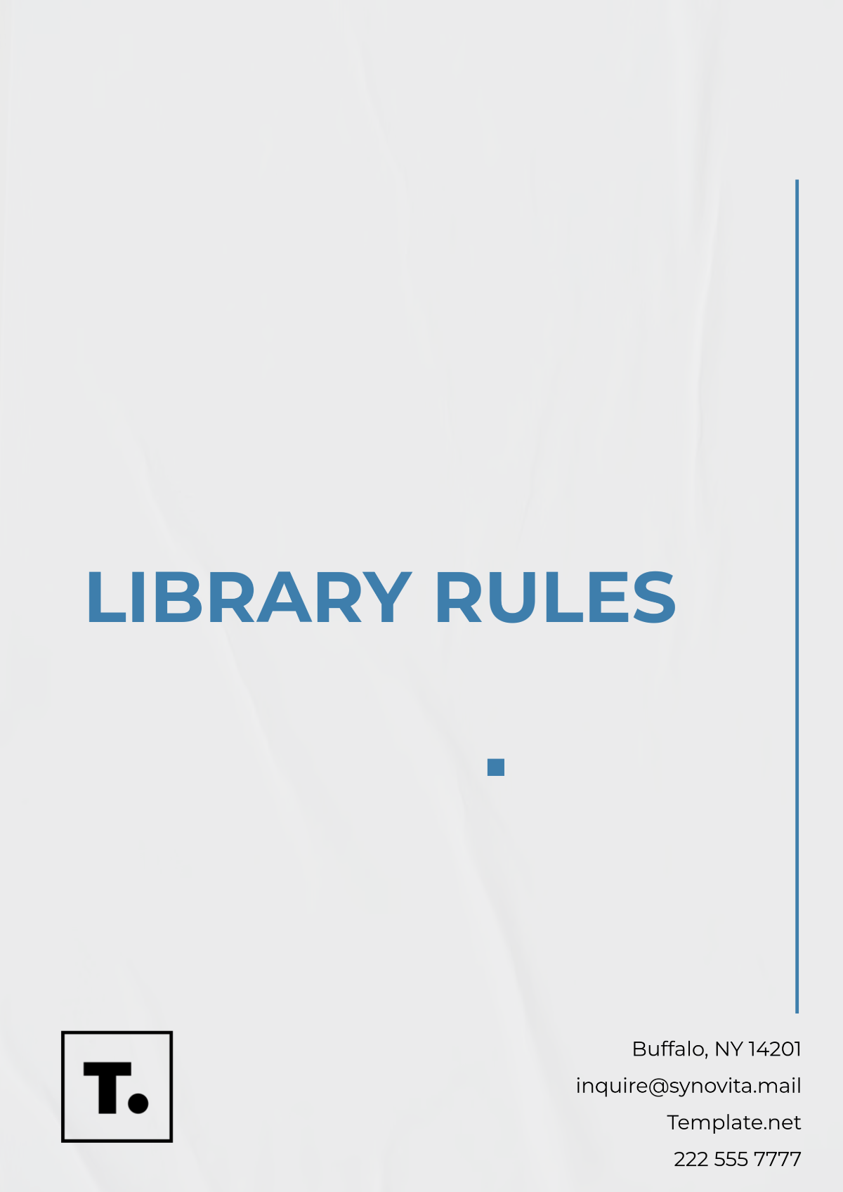 Library Rules Template - Edit Online & Download