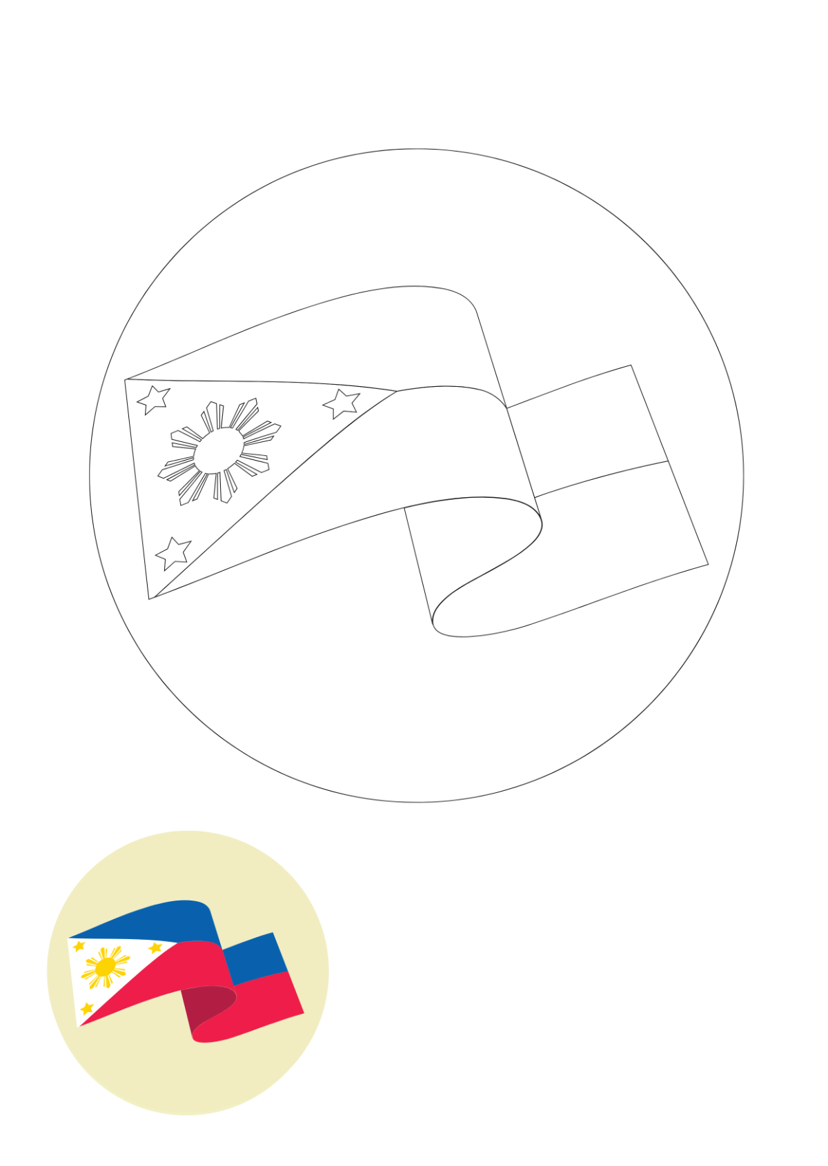 Philippine Flag Coloring Page
