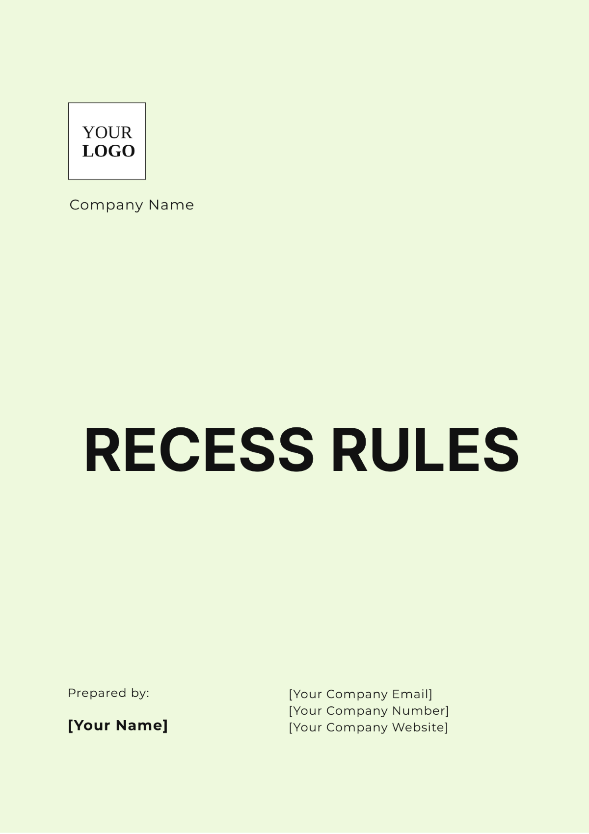 Recess Rules Template - Edit Online & Download