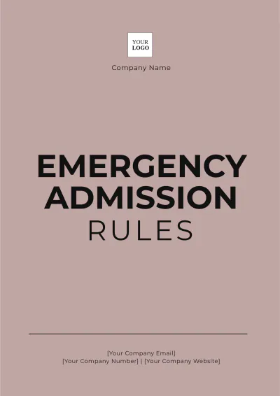 Free Emergency Admission Rules Template to Edit Online