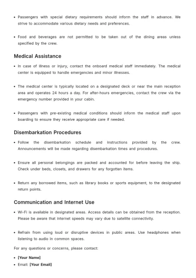 Free Ship Travel Rules Template to Edit Online
