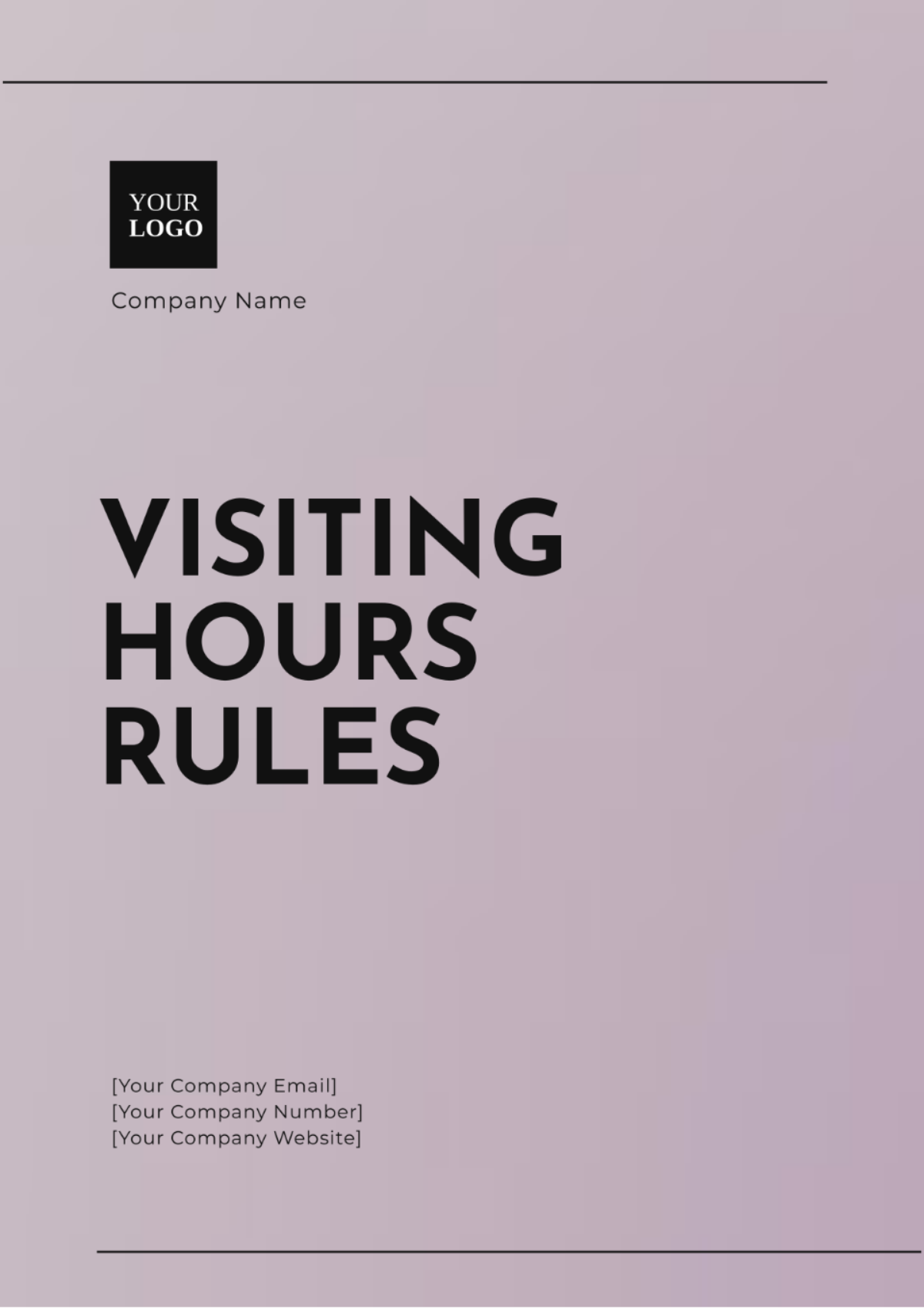 Visiting Hours Rules Template - Edit Online & Download