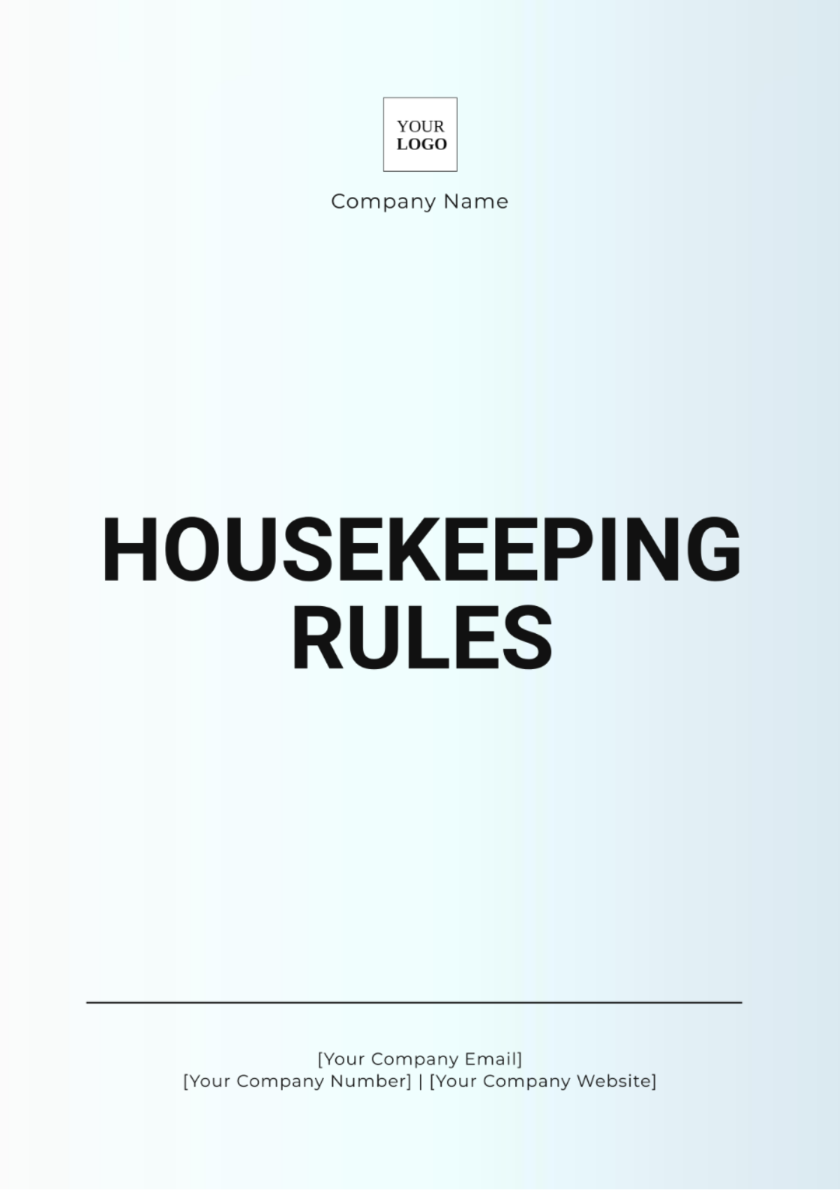 Housekeeping Rules Template - Edit Online & Download