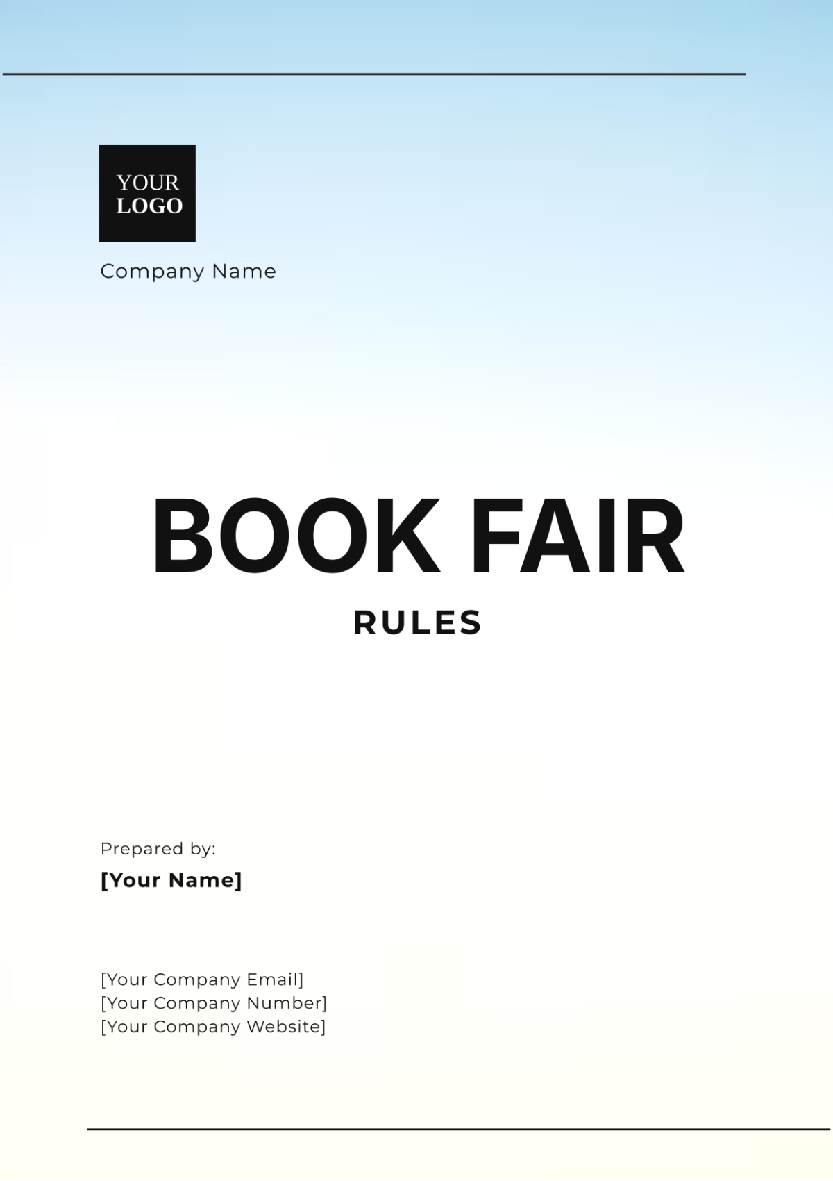 Book Fair Rules Template - Edit Online & Download