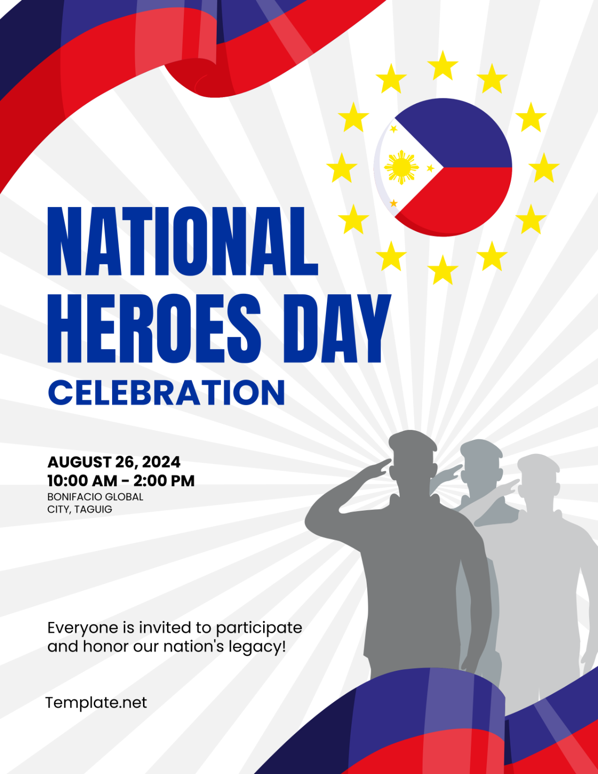 National Heroes Day Celebration Flyer Template - Edit Online & Download