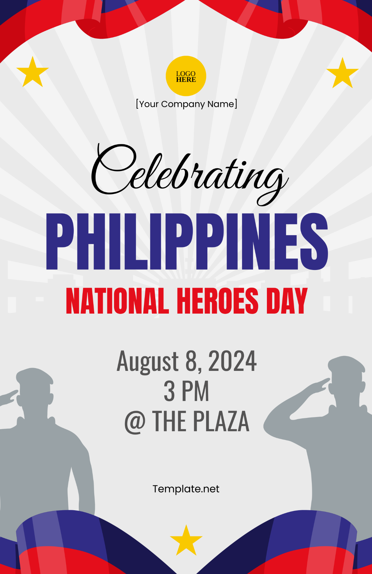 Free National Heroes Day Celebration Poster Template - Edit Online ...