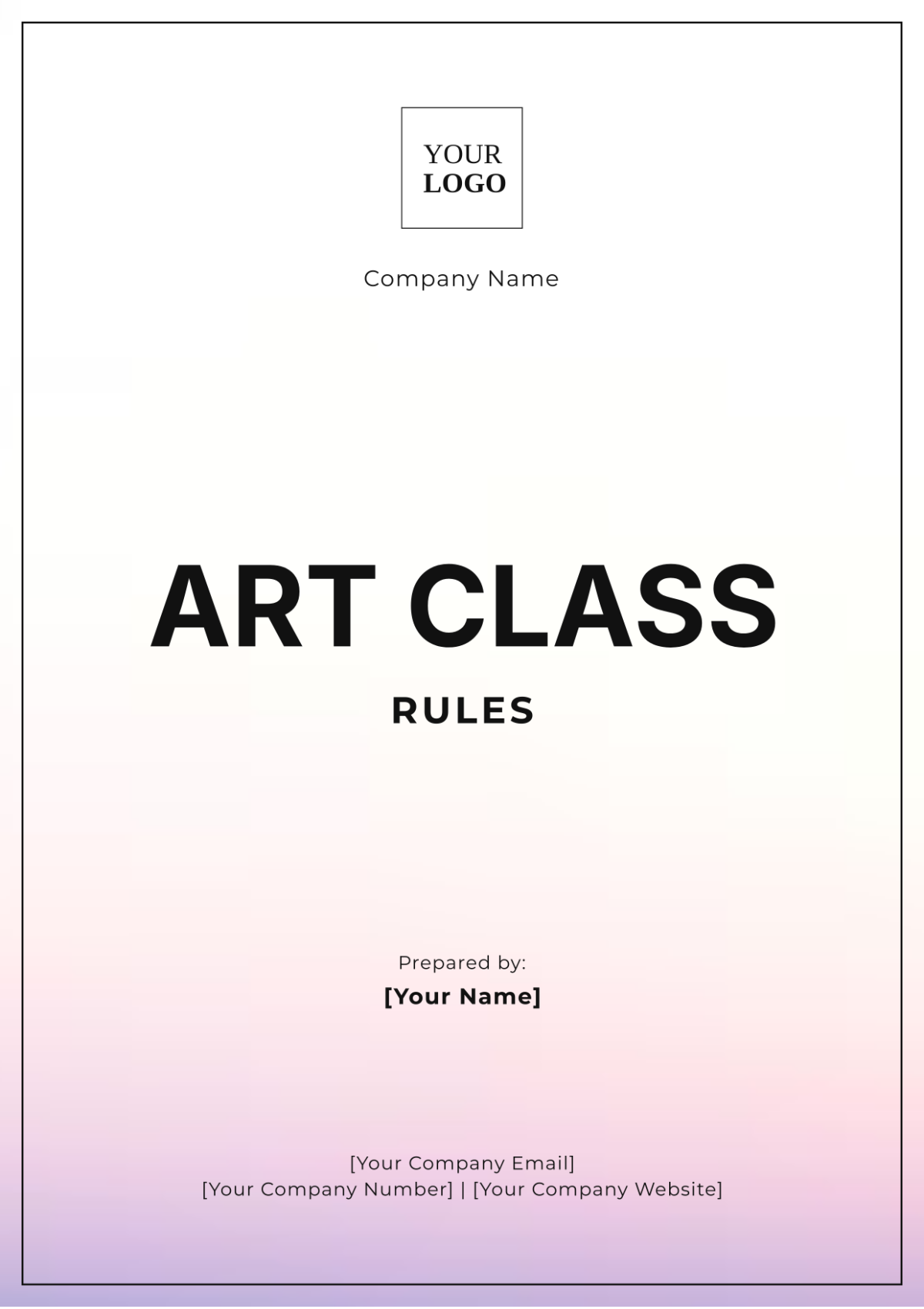 Art Class Rules Template - Edit Online & Download