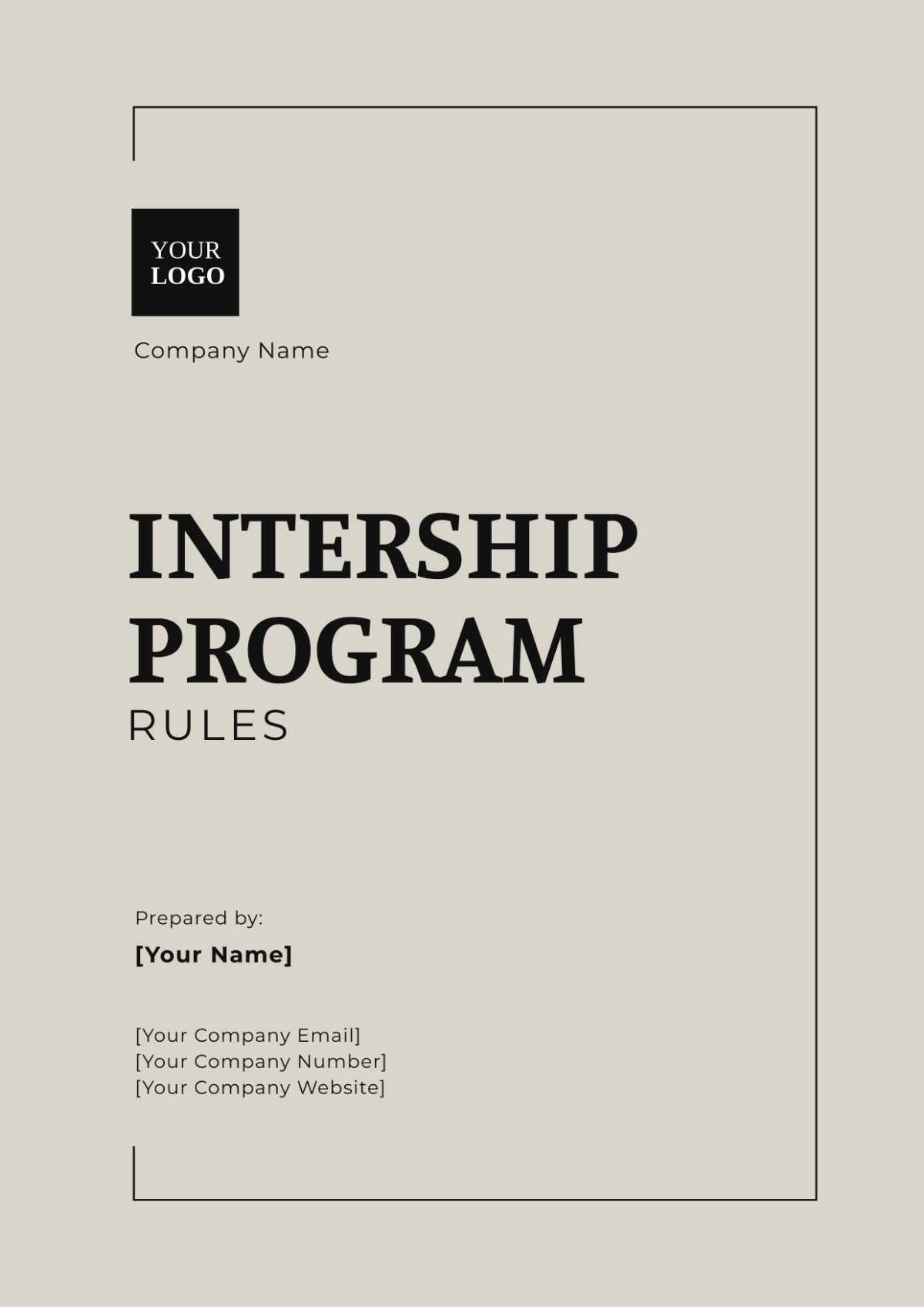 Rules for Internship Program Template - Edit Online & Download