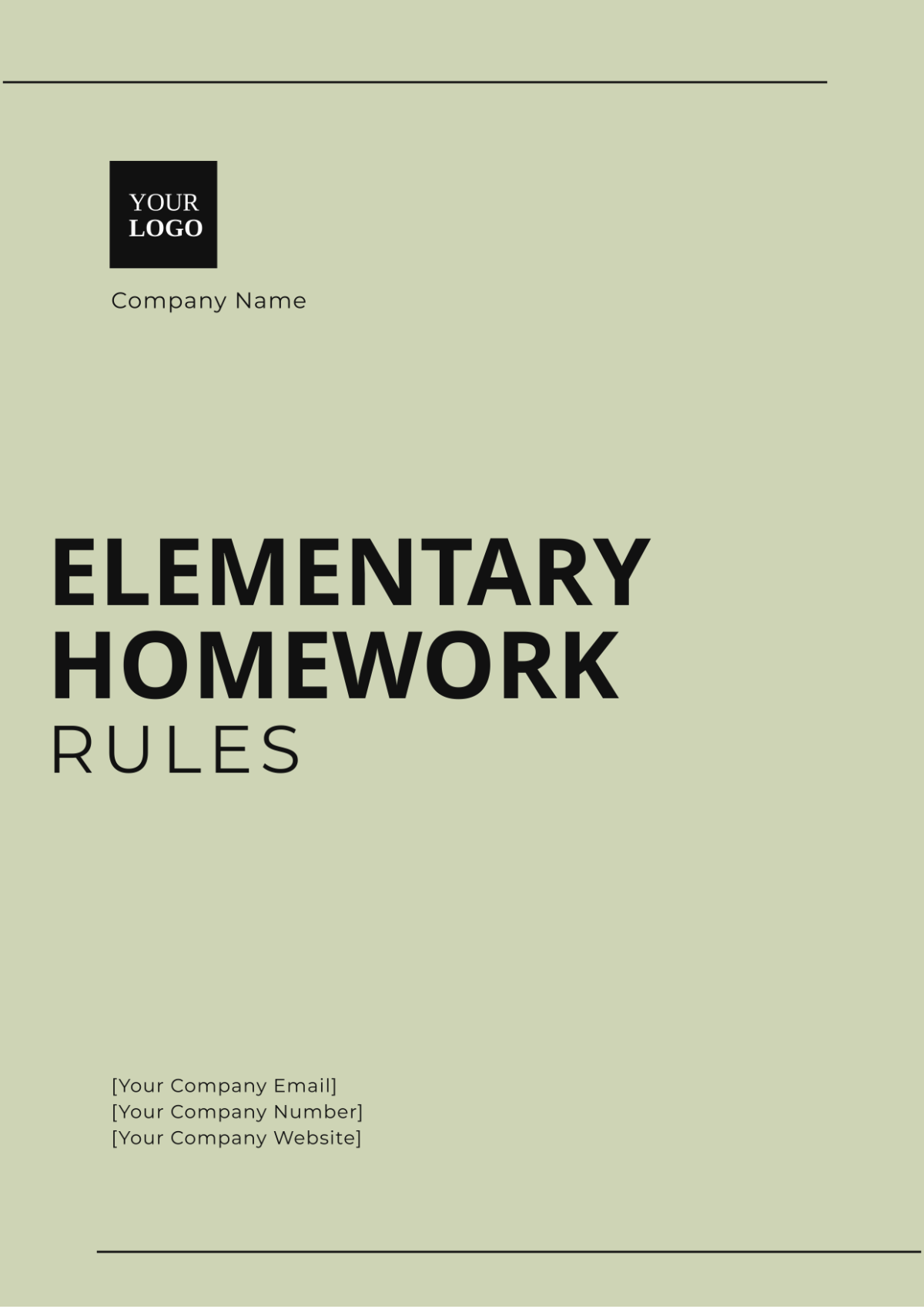 Elementary Homework Rules Template - Edit Online & Download