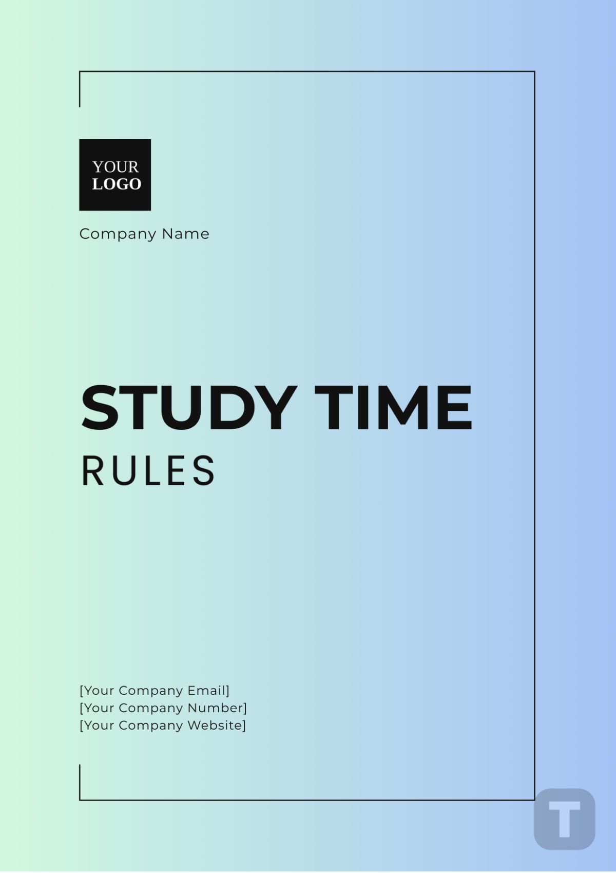 Study Time Rules Template - Edit Online & Download