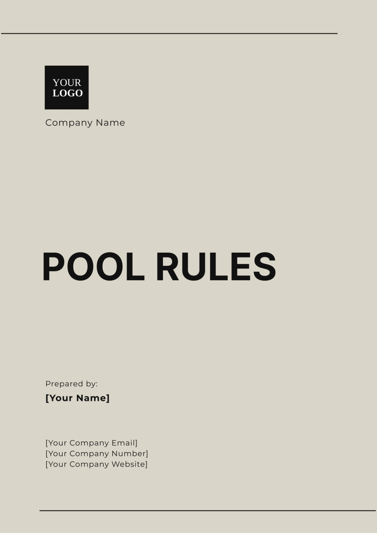 Pool Rules Template - Edit Online & Download