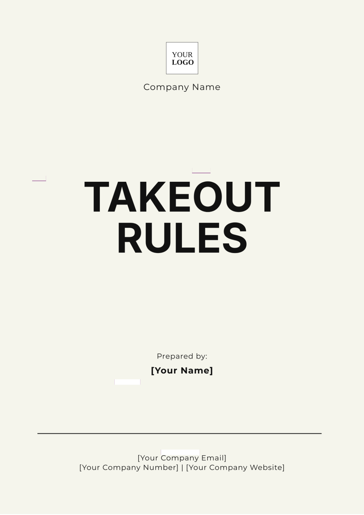 Takeout Rules Template - Edit Online & Download