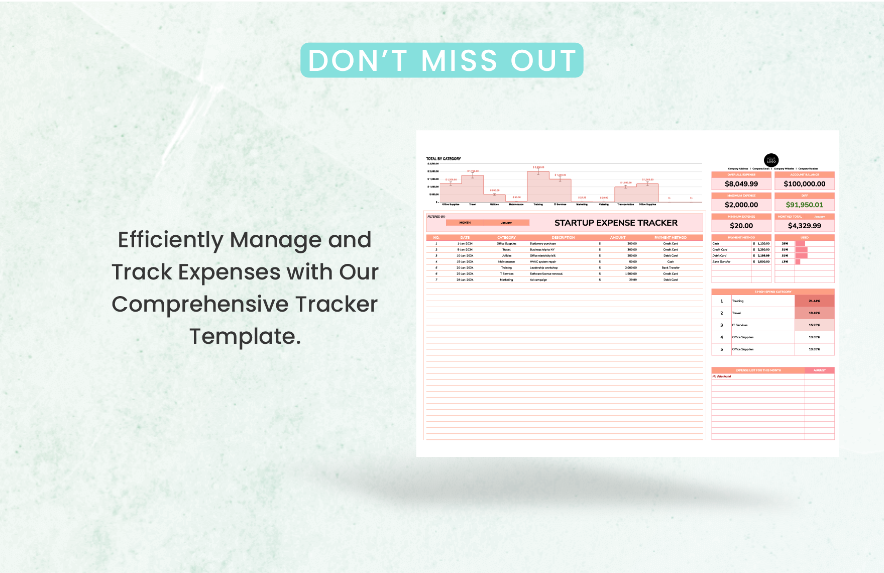 Administration Expense Tracker Template