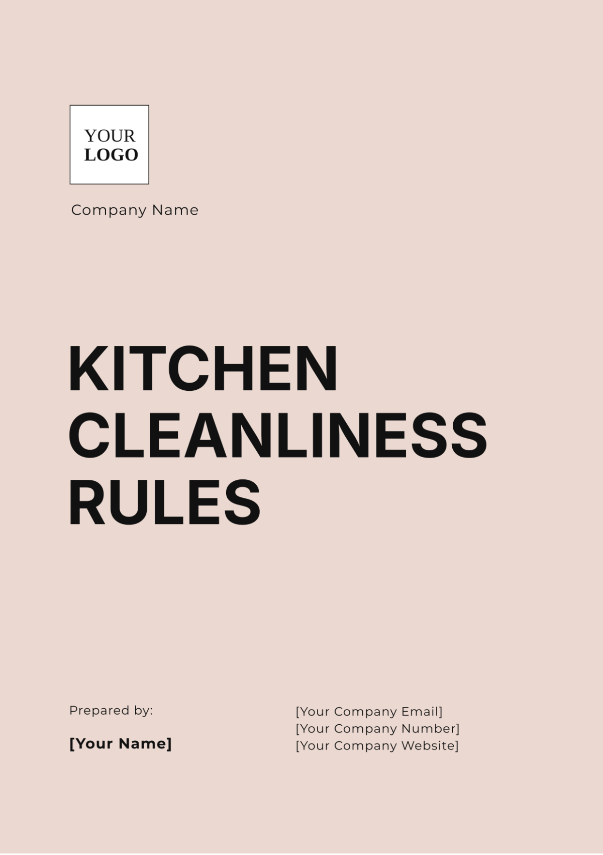 Kitchen Cleanliness Rules Template - Edit Online & Download