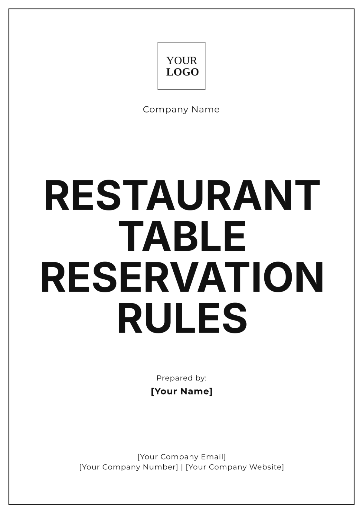 Restaurant Table Reservation Rules Template - Edit Online & Download