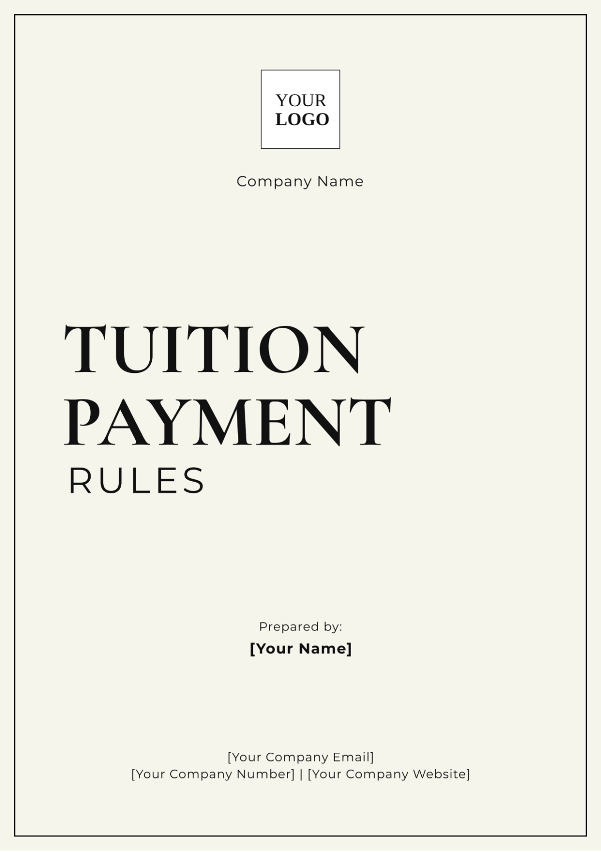 Rules for Tuition Payment Template - Edit Online & Download