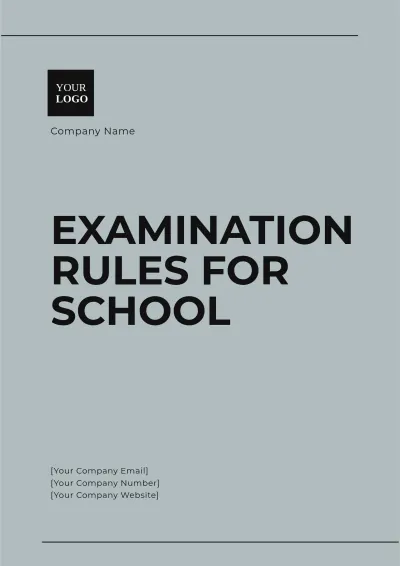 Free Examination Rules for School Template to Edit Online