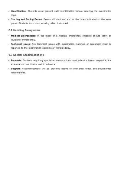 Free Examination Rules for School Template to Edit Online