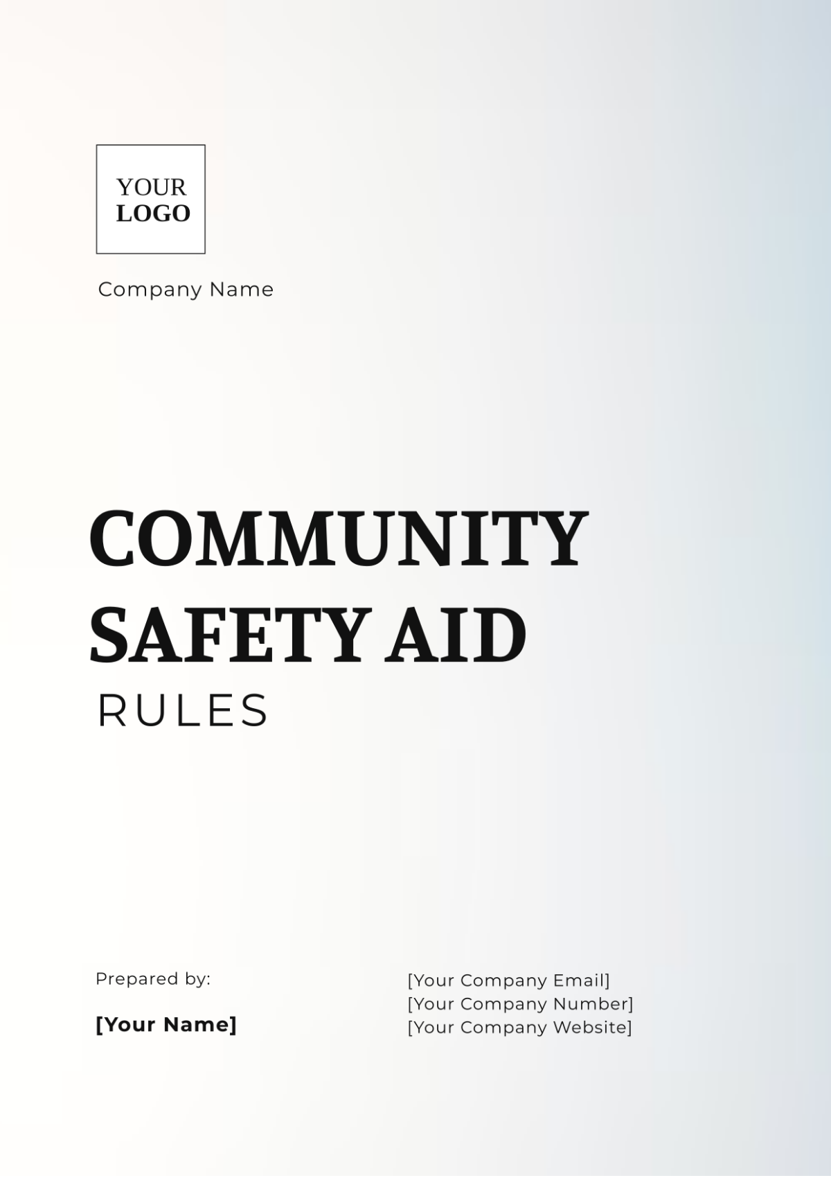 Community Safety Aid Rules Template - Edit Online & Download