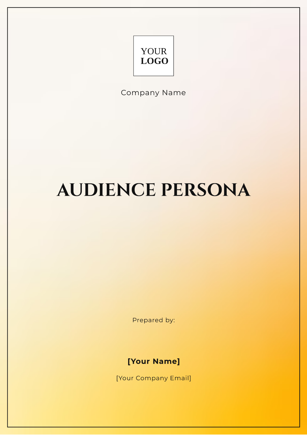 Audience Persona Template - Edit Online & Download