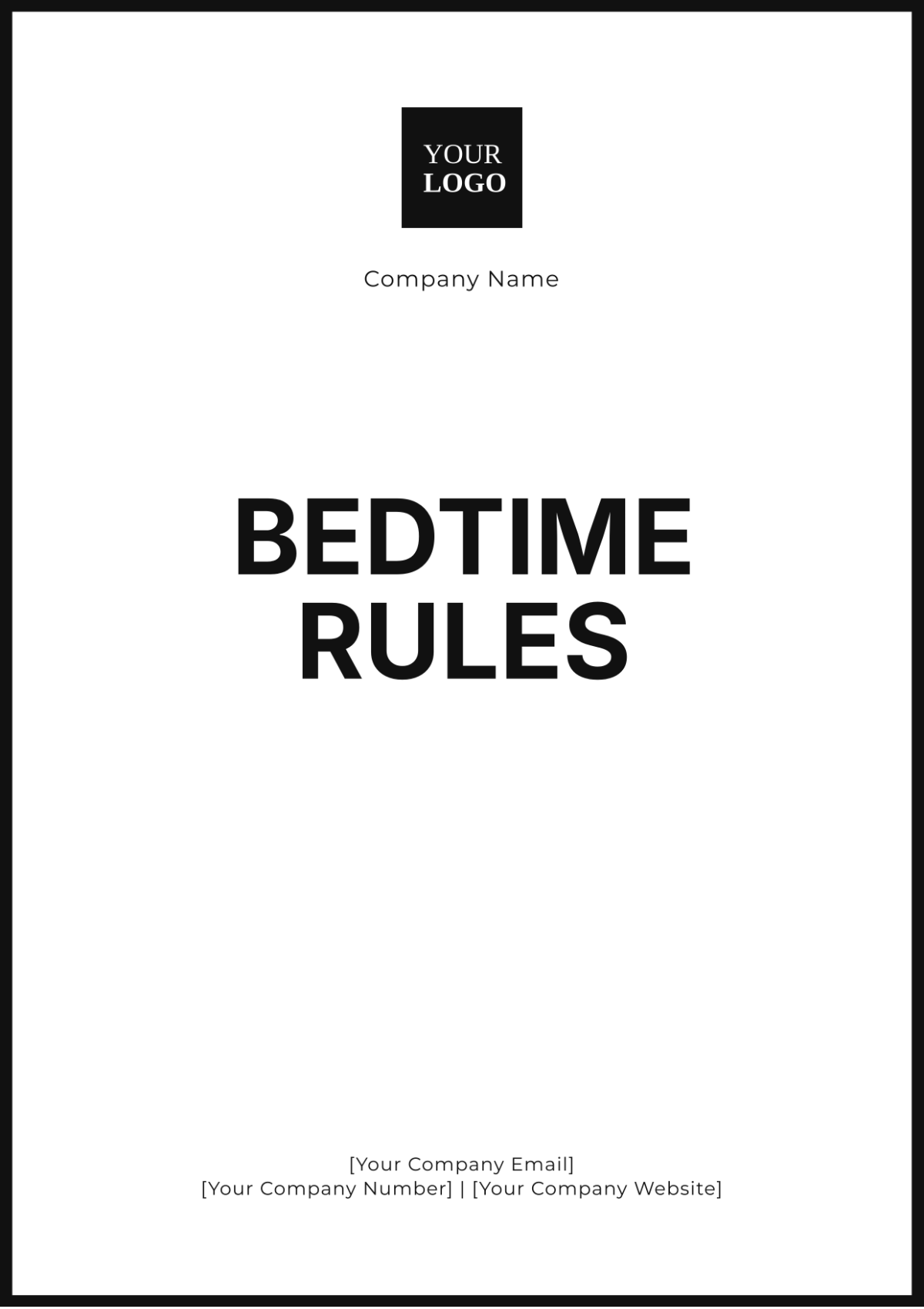 Bedtime Rules Template - Edit Online & Download