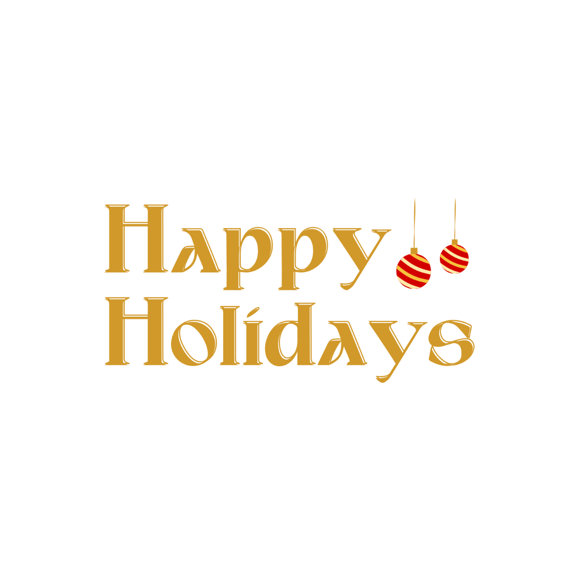 Gold Happy Holidays Text