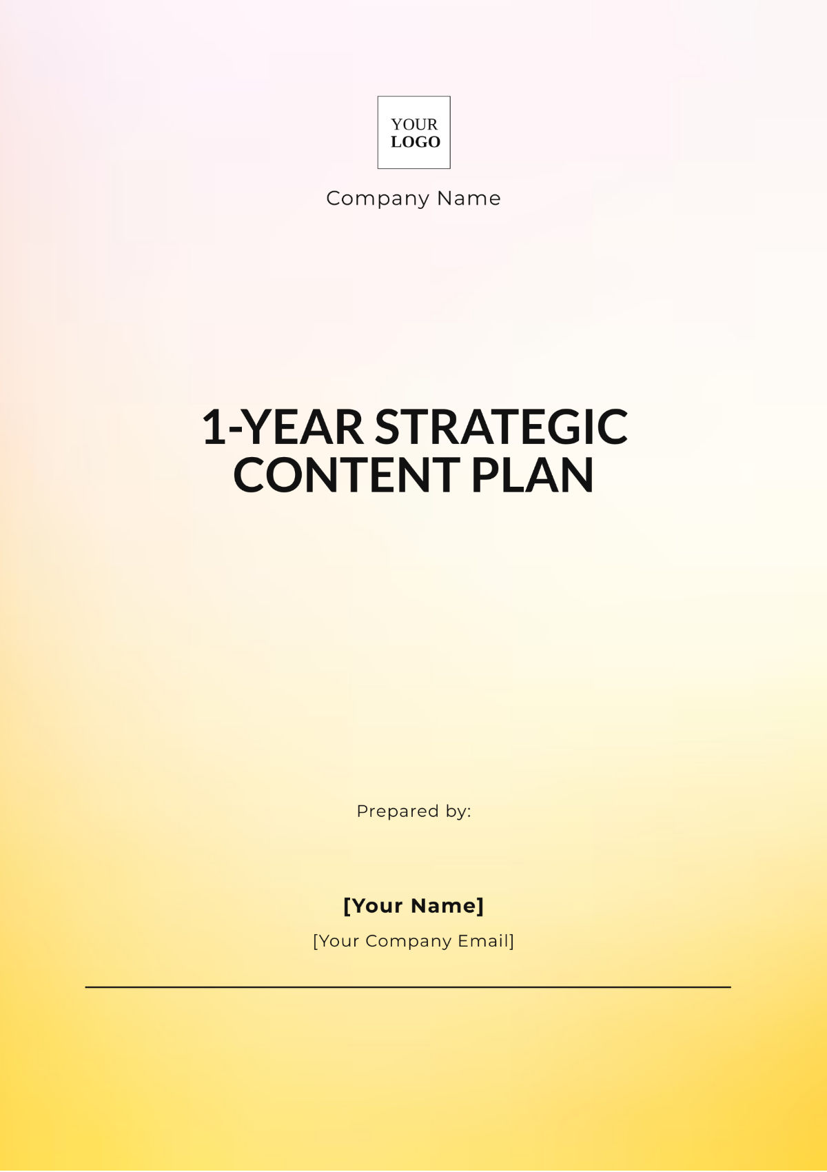 1-Year Strategic Content Plan Template - Edit Online & Download