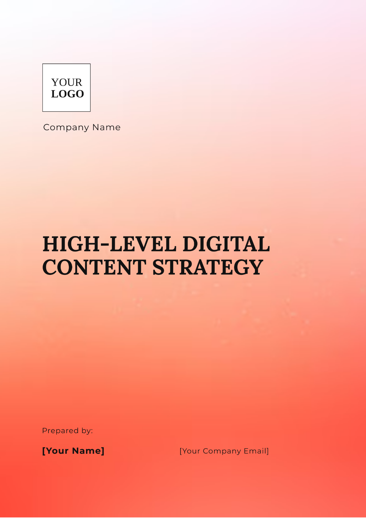 High-Level Digital Content Strategy Template - Edit Online & Download