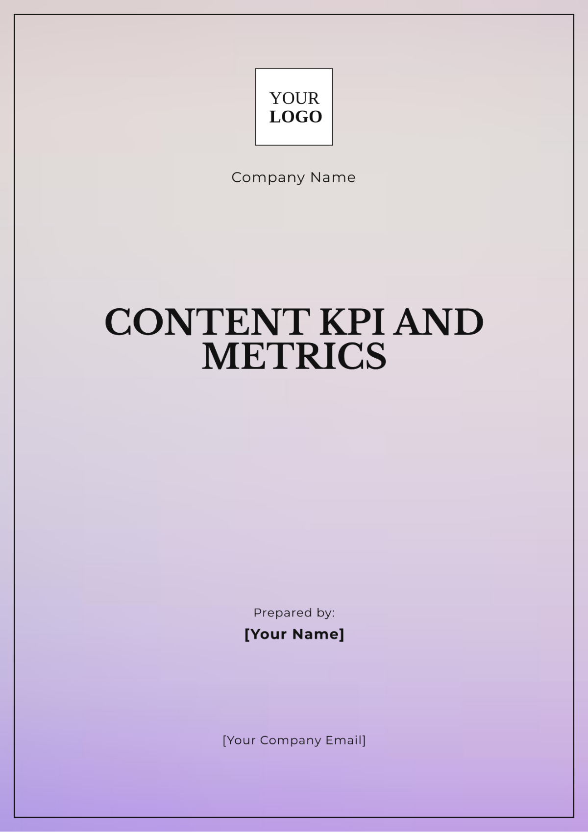 Content KPI and Metrics Template - Edit Online & Download