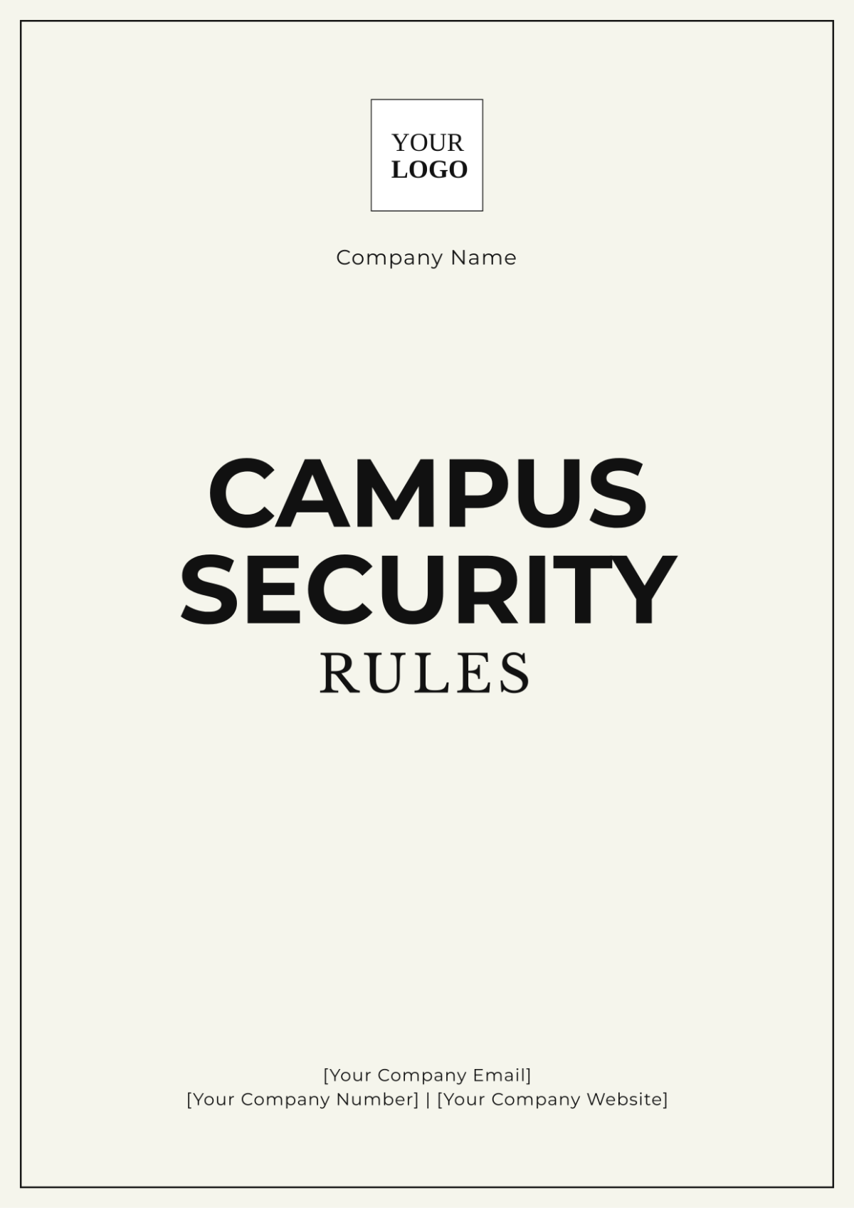 Campus Security Rules Template - Edit Online & Download